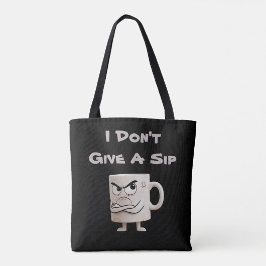 “Geef geen slok” Grumpy Mok Tote Bag (Achterkant)