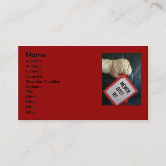 Geef geen Visitekaartjes op (Voorkant)