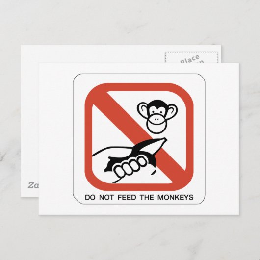 Geef geen voer aan de aap I Briefkaart (Voorkant / Achterkant)