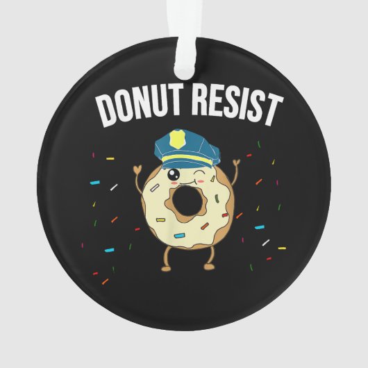 Geef geen weerstand tegen het thema Funny Police O Ornament (achterkant)