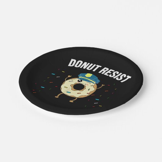 Geef geen weerstand tegen het thema Funny Police O Papieren Bordje (Gekanteld)