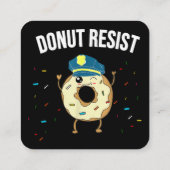 Geef geen weerstand tegen het thema Funny Police O Vierkante Visitekaartje (Achterkant)