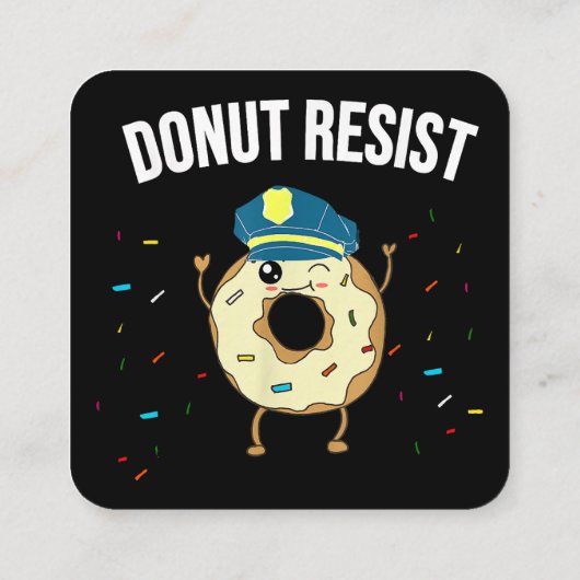 Geef geen weerstand tegen het thema Funny Police O Vierkante Visitekaartje (Achterkant)