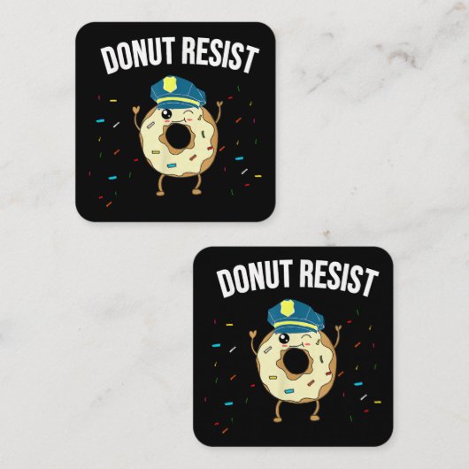 Geef geen weerstand tegen het thema Funny Police O Vierkante Visitekaartje (Voorkant / Achterkant)