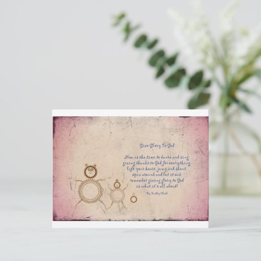 Geef glorie aan God gedicht van Kathy Clark Briefkaart (Staand voorkant)