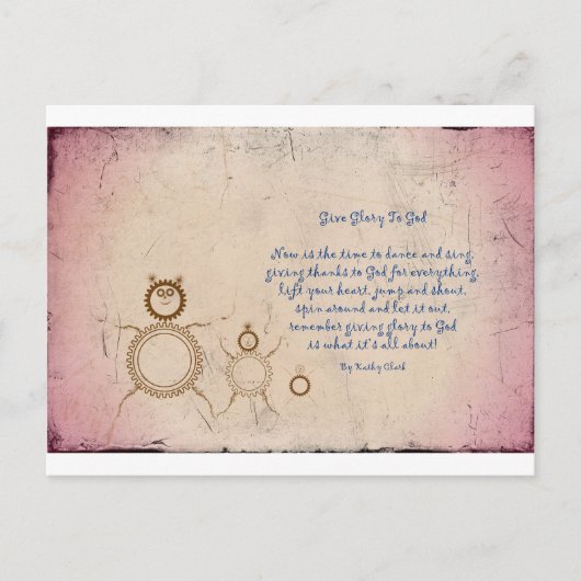 Geef glorie aan God gedicht van Kathy Clark Briefkaart (Voorkant)