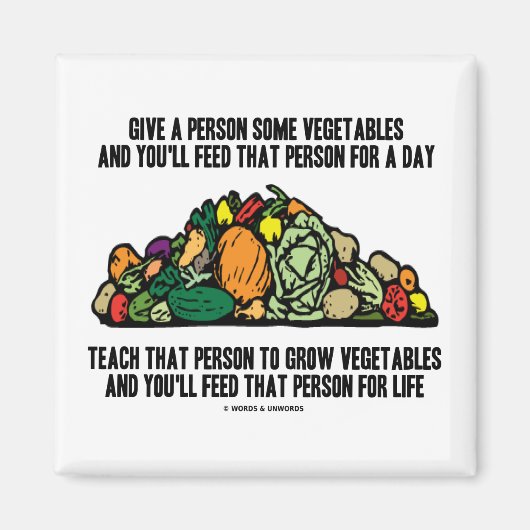 Geef groente voer persoon voor een dag groeien lev magneet (Voorkant)