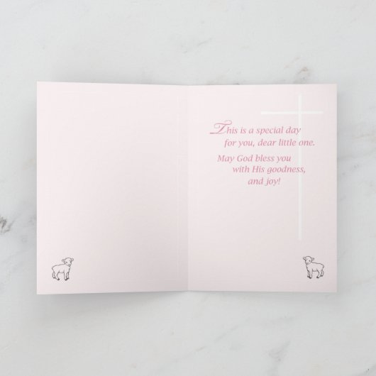 Geef grote kleindochter Baptisme roze een persoonl Kaart (Binnen)