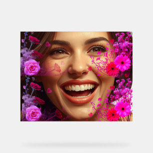 Geef haar bloemen verjaardag of Valentijnsdag cade Acryl Bord