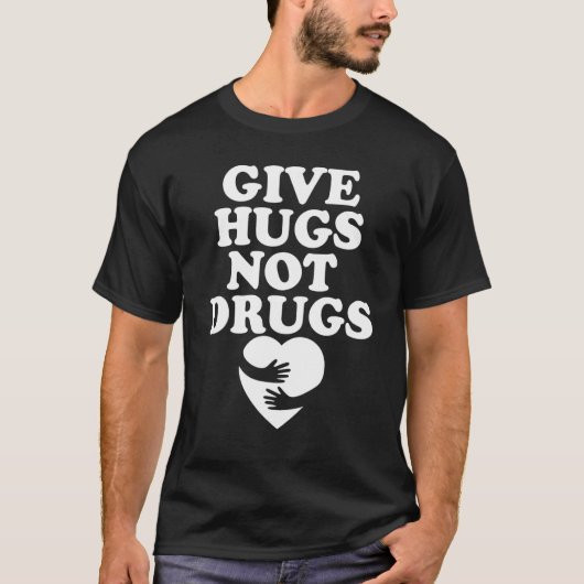 Geef haar geen drugs Slogan Awareness Red Ribbon T-shirt (Voorkant)