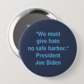 Geef haat geen veilige haven - Joe Biden Mannen Ronde Button 4,0 Cm (Voorkant /achterkant)