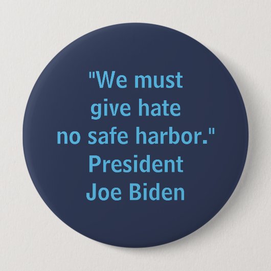 Geef haat geen veilige haven - Joe Biden Mannen Ronde Button 4,0 Cm (Voorkant)