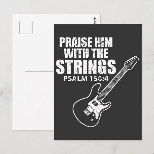 Geef hem Christelijke gitaarspeler een duwtje in d Briefkaart (Voorkant / Achterkant)