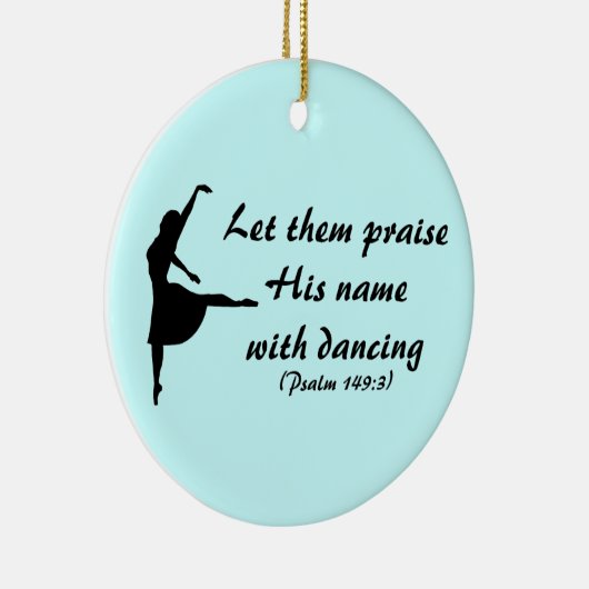 Geef hem een pluim met dansende versiering keramisch ornament (Rechts)