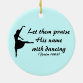 Geef hem een pluim met dansende versiering keramisch ornament (Achterkant)