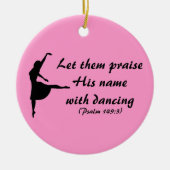 Geef hem een pluim met dansende versiering keramisch ornament (Voorkant)