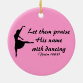 Geef hem een pluim met dansende versiering keramisch ornament (Achterkant)