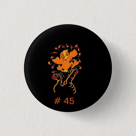 Geef hem niet de vinger, Flip #45 de vogel Ronde Button 3,2 Cm (Voorkant)