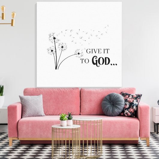 Geef het aan God Dandelion Canvas Afdruk (Insitu (Woonkamer))
