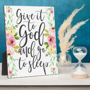 Geef het aan God en ga naar Slaap - Floral Print Fotoplaat