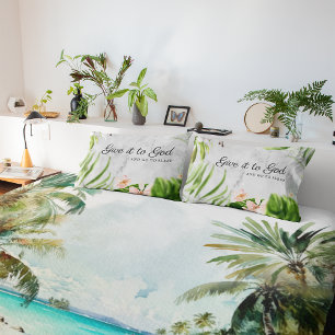 Geef het aan God en ga slapen   Bloemen Christelij Kussensloop