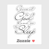 Geef het aan God en ga slapen Good Night Script Sticker (Vel)