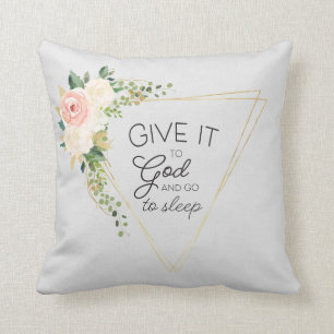 "Geef het aan God" Floral Christelijk/Bible Throw  Kussen