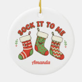 Geef het aan mij Grappige Kerst Ornament Cadeau (Achterkant)