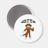 Geef het aan mij Sock Monkey Magneet (Voorkant / Achterkant)