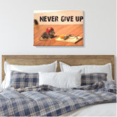 Geef het aanmoedigen van muiscanvas nooit op canvas afdruk (Insitu (Slaapkamer))