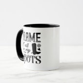 Geef het alle de schuld op mijn wortels mok (Voorkant links)