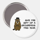 Geef het cadeau van een Groundhog dit jaar Magneet (Voorkant / Achterkant)