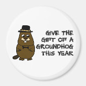 Geef het cadeau van een Groundhog dit jaar Magneet (Voorkant)