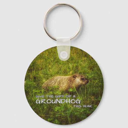 Geef het cadeau van een Groundhog dit jaar sleutel Sleutelhanger (Voorkant)