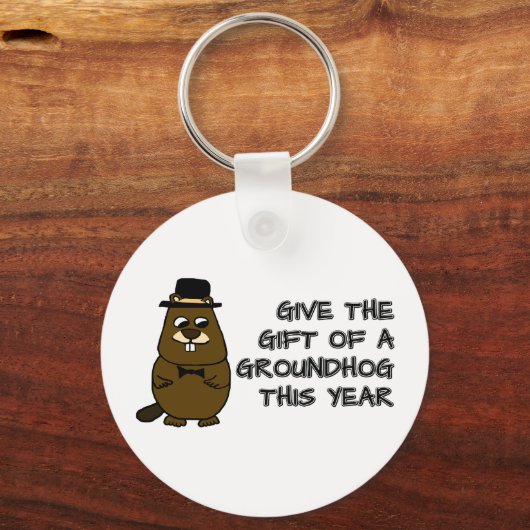 Geef het cadeau van een Groundhog dit jaar Sleutelhanger (Achterkant)