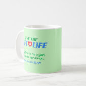 Geef het cadeau van het leven koffiemok (Voorkant links)