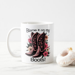 Geef het de schuld aan mijn laarzen - Leuke Mok! Koffiemok