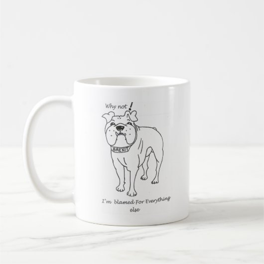Geef het de schuld bij Brexit Dog Mokken (Links)