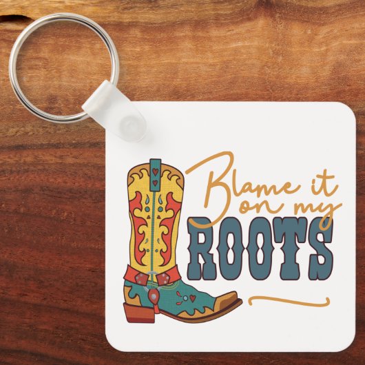 Geef het de schuld op mijn wortels sleutelhanger (Voorkant)