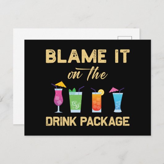 Geef het de schuld van de Drink Package Funny Fami Feestdagenkaart (Voorkant / Achterkant)