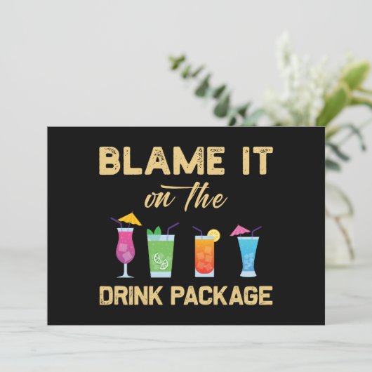 Geef het de schuld van de Drink Package Funny Fami Kaart (Staand voorkant)