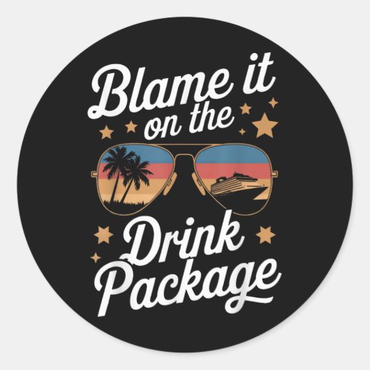 Geef het de schuld van het Drink-arrangement Funny Ronde Sticker (Voorkant)