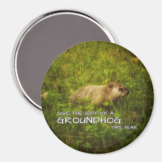 Geef het geschenk van een Groundhog dit jaar magne Magneet (Voorkant / Achterkant)