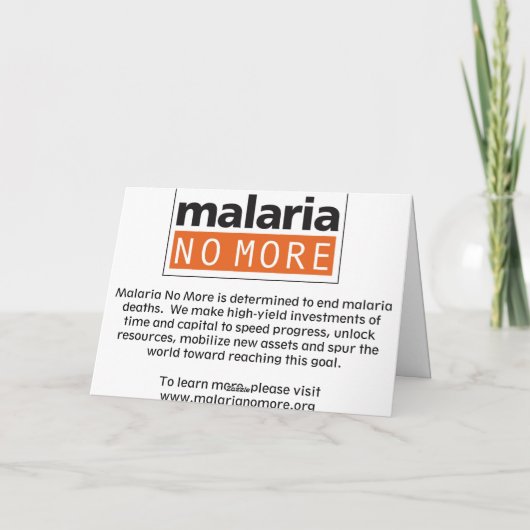 Geef het geschenk van het leven, geef een bed ...  feestdagen kaart (Achterkant)