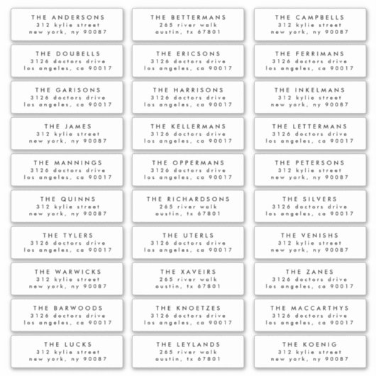 geef het individuele etiket van het de postadres v sticker (Voorkant)