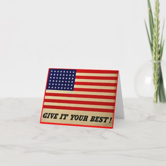 Geef het je beste vintage Amerikaanse vlag kaart (Voorkant)