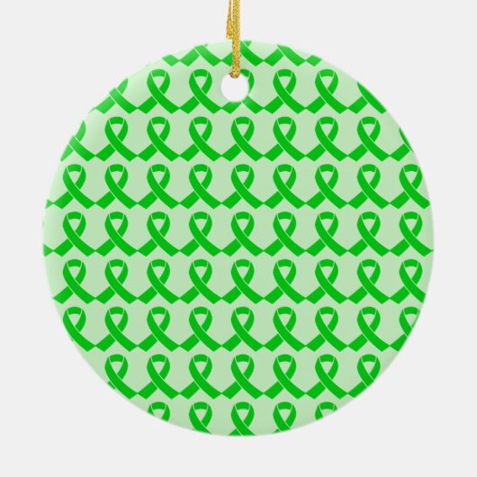 Geef het leven groen lint aangepaste orgaantranspl keramisch ornament (Achterkant)