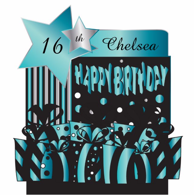 Geef het meisje van Birthday een persoonlijk tintj Staand Fotobeeldje (Voorkant)