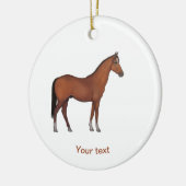 Geef het mooie bruine paard een persoonlijk tintje keramisch ornament (Links)