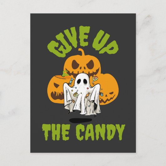 Geef het Snoep Halloween op Briefkaart (Voorkant)